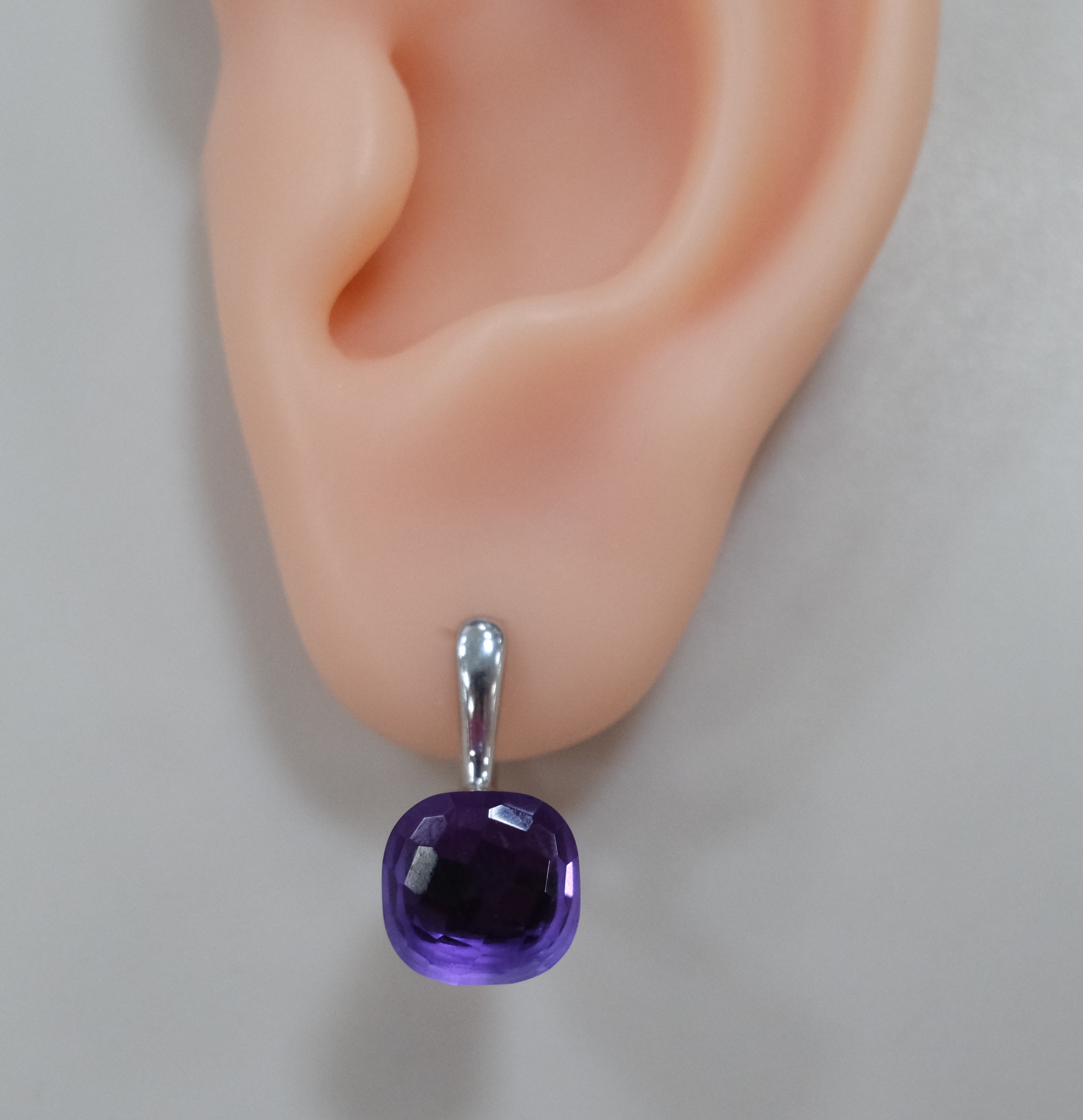 Серебряные серьги с аметистами